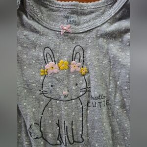 Carter's Gray Bunny Onesie with Floral Accents